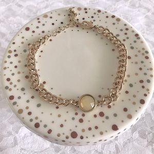 Gold With Yellow Stone Bracelet